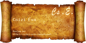 Csizi Éva névjegykártya
