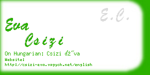 eva csizi business card